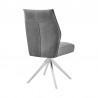 Armen Living Monarch Swivel Dining Room Accent Chair In Gray Fabric And Brushed Stainless Steel Finish 03