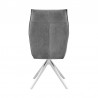Armen Living Monarch Swivel Dining Room Accent Chair In Gray Fabric And Brushed Stainless Steel Finish 04