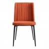 Maine Contemporary Dining Chair in Matte Black Finish and Orange Fabric - Set of 2 03
