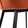 Maine Contemporary Dining Chair in Matte Black Finish and Orange Fabric - Set of 2  09