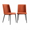 Maine Contemporary Dining Chair in Matte Black Finish and Orange Fabric - Set of 2  02