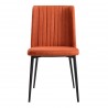 Maine Contemporary Dining Chair in Matte Black Finish and Orange Fabric - Front