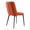 Maine Contemporary Dining Chair in Matte Black Finish and Orange Fabric - Back Angle