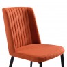 Maine Contemporary Dining Chair in Matte Black Finish and Orange Fabric - Close-Up