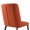 Maine Contemporary Dining Chair in Matte Black Finish and Orange Fabric - Back Angle Close-Up