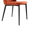 Maine Contemporary Dining Chair in Matte Black Finish and Orange Fabric - Seat Close-Up