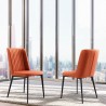 Maine Contemporary Dining Chair in Matte Black Finish and Orange Fabric - Set of 2 Lifestyle