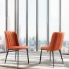 Maine Contemporary Dining Chair in Matte Black Finish and Orange Fabric - Set of 2 Lifestyle - Maine Contemporary Dining Chair in Matte Black Finish and Orange Fabric - Set of 2 Lifestyle