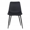 Monte Contemporary Dining Chair in Black Faux Leather with Black Powder Coated Metal Legs 02