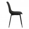 Monte Contemporary Dining Chair in Black Faux Leather with Black Powder Coated Metal Legs 03