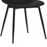 Monte Contemporary Dining Chair in Black Faux Leather with Black Powder Coated Metal Legs 06
