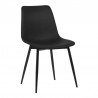 Monte Contemporary Dining Chair in Black Faux Leather with Black Powder Coated Metal Legs 01