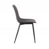 Monte Contemporary Dining Chair in Charcoal Fabric with Black Powder Coated Metal Legs 02