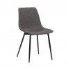 Monte Contemporary Dining Chair in Charcoal Fabric with Black Powder Coated Metal Legs 03