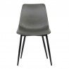 Monte Contemporary Dining Chair in Gray Faux Leather with Black Powder Coated Metal Legs 05