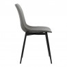 Monte Contemporary Dining Chair in Gray Faux Leather with Black Powder Coated Metal Legs 03