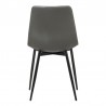 Monte Contemporary Dining Chair in Gray Faux Leather with Black Powder Coated Metal Legs 04