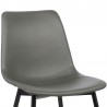 Monte Contemporary Dining Chair in Gray Faux Leather with Black Powder Coated Metal Legs 06