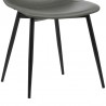 Monte Contemporary Dining Chair in Gray Faux Leather with Black Powder Coated Metal Legs 07