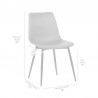 Monte Contemporary Dining Chair in Gray Faux Leather with Black Powder Coated Metal Legs 01