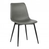 Monte Contemporary Dining Chair in Gray Faux Leather with Black Powder Coated Metal Legs 02