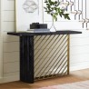 Armen Living Monaco Black Wood Console Table with Antique Brass Accent