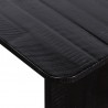 Armen Living Monaco Black Wood Dining Table With Antique Brass Accent In Black Red/Shiny Wooden/Antique Brass Metal 05