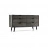 Mohave Mid-Century Tundra Grey Acacia 6 Drawer Dresser - Angled