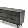 Mohave Mid-Century Tundra Grey Acacia 6 Drawer Dresser - Corner Edge Close-Up