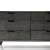 Mohave Mid-Century Tundra Grey Acacia 6 Drawer Dresser - Drawer Close-Up