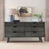 Mohave Mid-Century Tundra Grey Acacia 6 Drawer Dresser - Lifestyle