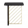 Armen Living Monaco Black Wood Side Table with Antique Brass Accent Front