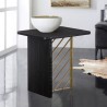 Armen Living Monaco Black Wood Side Table with Antique Brass Accent Lifestyle 