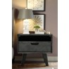 Armen Living Mohave Mid-Century Tundra Gray Acacia Single Drawer Night Stand 