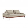Armen Living Monet 86" Mid-Century Modern Beige Velvet Sofa Side