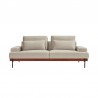 Armen Living Monet 86" Mid-Century Modern Beige Velvet Sofa Front