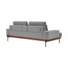 Armen Living Monroe Mid-Century Convertible Futon in Gray Tufted Fabric and Walnut Wood Back