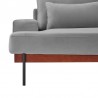Armen Living Monroe Mid-Century Convertible Futon in Gray Tufted Fabric and Walnut Wood