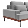 Armen Living Monroe Mid-Century Convertible Futon in Gray Tufted Fabric and Walnut Wood Half