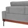 Armen Living Monroe Mid-Century Convertible Futon in Gray Tufted Fabric and Walnut Wood Half Back