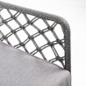 Armen Living Marco Indoor Outdoor Steel Lounge Chair with Gray Rope and Grey Cushion- Arm