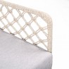 Armen Living Marco Indoor Outdoor Steel Lounge Chair with Natural Rope and Grey Cushion- Arm View