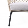 Armen Living Marco Indoor Outdoor Steel Lounge Chair with Natural Rope and Grey- Cushion
