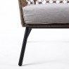 Armen Living Marco Indoor Outdoor Steel Lounge Chair with Truffle Rope and Grey- Cushion