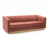Armen Living Miranda Blush Velvet and Gold Sofa Side