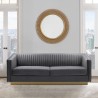 Armen Living Miranda Dark Gray Velvet and Gold Sofa