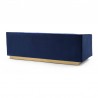Armen Living Miranda Navy Blue Velvet and Gold Sofa Back