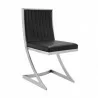 Marc Vinage Black Faux Leather and Brushed Stainless Steel Dining Room Chairs - Set of 2 06 - Marc Vinage Black Faux Leather and Brushed Stainless Steel Dining Room Chairs - Set of 2 06