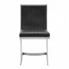 Marc Vinage Black Faux Leather and Brushed Stainless Steel Dining Room Chairs - Set of 2 03 - Marc Vinage Black Faux Leather and Brushed Stainless Steel Dining Room Chairs - Set of 2 03