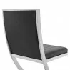 Marc Vinage Black Faux Leather and Brushed Stainless Steel Dining Room Chairs - Set of 2 08 - Marc Vinage Black Faux Leather and Brushed Stainless Steel Dining Room Chairs - Set of 2 08
